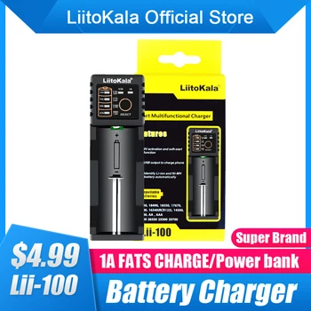LiitoKala Lii-100B Lii-100 18650 Bateria Carregador Para 26650 16340 RCR123 14500 LiFePO4 1,2 V Ni-MH, Ni-Cd 5V 1A inteligente USB do carregador