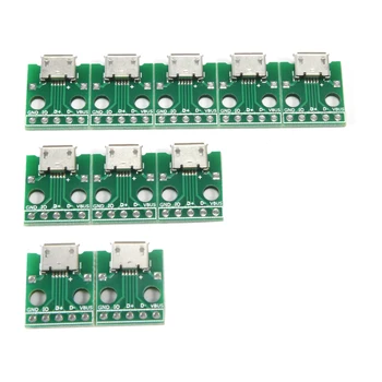 10PCS MICRO USB Para DIP do Adaptador de 5pin Conector Fêmea Tipo B PCB Converter O Patch Insere Diretamente Na Placa do Adaptador