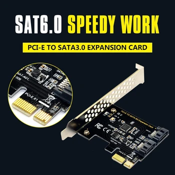 PCI Express, SATA 3 Controlador de Cartão, Porta 2 Pcie SATA III de 6GB/S Interna Conversor Adaptador Para PC Desktop Suporte SSD E o HDD Sagacidade