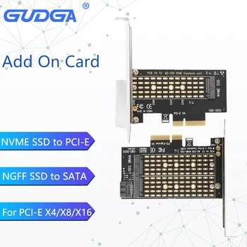 GUDGA Adicionar No Cartão M2/M. 2 SSD SATA Placa PCI-E Tecla M+B Chave de placa de Adaptador de Cartões de Expansão PCI Express 3.0x4 2230-2280-2242