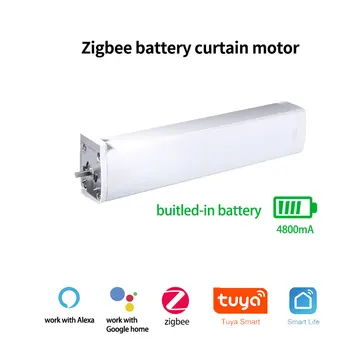 Tuya Zigbee Smart Elétrico Cortina do Motor com bateria Timing APP Remoto Alexa Inicial do Google voice control para a casa inteligente