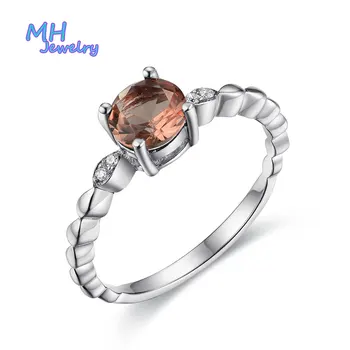 MH Zultanite pedra preciosa pequeno anel para as Mulheres de presente vermelha Prata 925 Esterlina de Mudança de Cor Diaspore anel de Pedra Jóias Finas