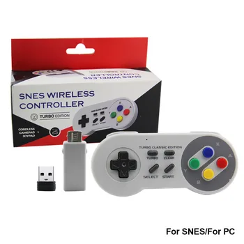 SNES 2.4 G sem fio controlador de SNES Super Clássico host 2,4 G mini jogo de lidar com Supportting NES/SNES/Wii/pc com o adaptador de Bluetooth
