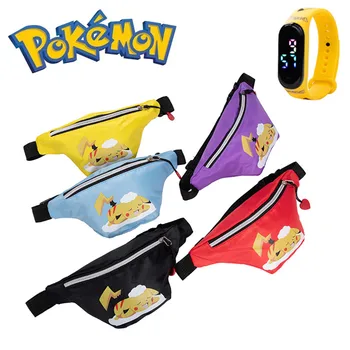 Pokemon Anime Cartoon Pikachu Infantil, Homens E Mulheres, Mesmo Estilo de Um Ombro Messenger Impresso o Saco da Cintura Bonito para Crianças Presentes