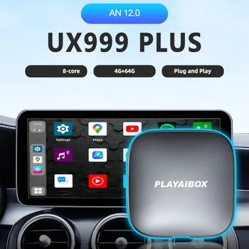 UX999PLUS UM 12.0 Carplay Ai Caixa de 64G sem Fio Android Auto Carplay Adaptador GPS integrado-Tipo C Plug & Play 4GB+ 64GB
