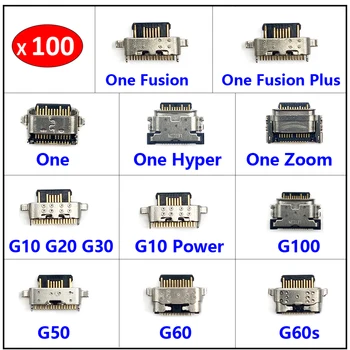 100Pcs, Conector USB de Carregamento de Carga Porta de entrada Para Moto G10 G100 G20 G30 G50 G60 G60s Poder Um Hyper Zoom Fusão Plus