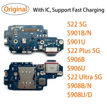100% Original Carregador USB de Carregamento de Porta do Conector Dock do Conselho Cabo Flex Para Samsung S22 Plus Ultra S908B S908U S901B S901U S906B