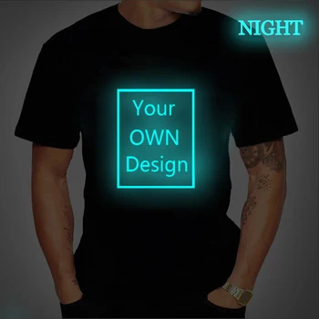 Luminosos Personalizados T-Shirt para Homens Mulheres T-shirts Fazer o Seu Design de Logotipo de Impressão do Texto Original Design de Alta Qualidade Presentes Algodão Tshirt