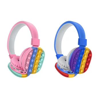 Arco-íris Bluetooth Fone de ouvido sem Fio Auricular de Silicone POP Fidget Brinquedos Fone de ouvido Estéreo com Microfone Fones de ouvido Fones de ouvido Bluetooth