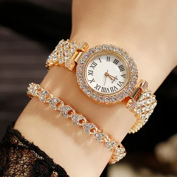 Luxo Pulseira Relógios das Mulheres de Cristal de Quartzo Relógios de pulso Relógio de Moda feminina Casual Relógio de Quartzo Pulseira Relógios Acessórios