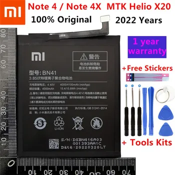 2022 Novo 100% Para Xiao Mi BN41 Bateria Para Xiaomi Redmi Nota 4 / X4 4000mAh Original do Telefone Móvel Baterias+Free Tools