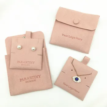 50 do conjunto personalizado de jóias pacote de bolsa saco com cartão da inserção de Logotipo impresso brincos colar de embalagens de sacos com botão atacado