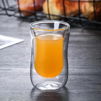 80 ml Transparente Duplo de Calor da Parede de Vidro Isolado da Taça de Café, Chá, Leite Recipiente Anti-escaldante copo de suco de leite de copo isolado da copa