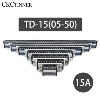 TD-1505-50 tipo de trilho bloco de terminais combinação do bloco de terminais de Combinar Tipo de Ligação Dupla Linha do Bloco de Terminais da Placa de 15A/600V