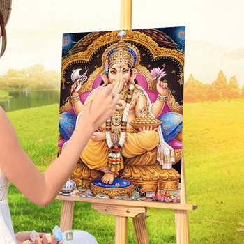 Buda Na Índia Ganesha De Pintar Por Números Completo Kit De Tintas Acrílicas 50*70 Pintura Por Números Pinturas De Parede De Desenho Para Crianças