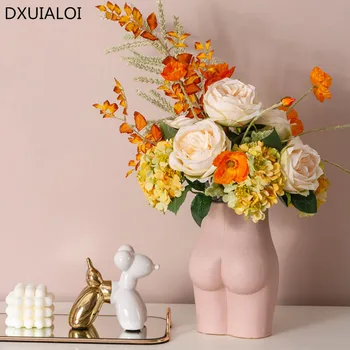 Creative rosa, a arte corporal vaso de cerâmica de jardinagem vaso de flores de decoração Casa, decoração acessórios de um estilo moderno e minimalista ornamentos presente