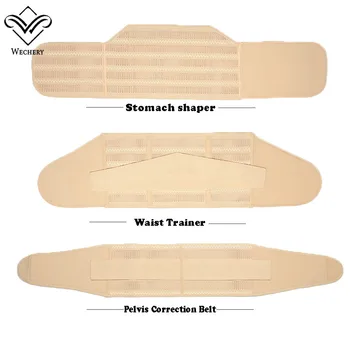 Wechery Pós-Parto, em Mulheres Ligantes e Shapers Barriga Aparador de Modelagem de Alça Cintura Treinador Corretivas Cueca de Cintura Alta 3PCS