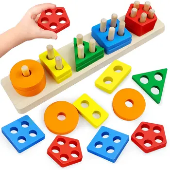 Montessori Brinquedos para 1 a 2 de 3 Anos de Idade Meninos Meninas rapazes raparigas , de Madeira de Brinquedos Educativos para Crianças de Crianças de Pré-escola, a Aprendizagem de Presente de Natal