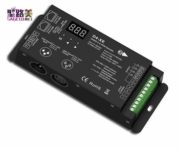 D4-XE LED decodificador controlador DMX512 RDM 4CH PWM CV tensão constante com Visor Digital, entrada 8A*4CH XLR3 RJ45 DC12V 24V, 36V