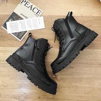 Tático militar Ankle Boots Homens Exterior de Couro do PLUTÔNIO de Primavera Homem Botas do Exército dos Eua Botas de Caça para os Homens Sapatos Casual Preto Botas