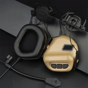 Anti-ruído Tático Auricular com Rápido Capacete Adaptador para Trilho de montagem Militar Fones de ouvido de Caça Tiro Audiência de Proteção de Fone de ouvido