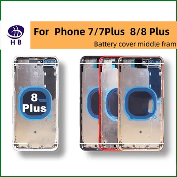 Para o iPhone 7G 7 Plus 8G 8 Plus tampa traseira + meio caso do quadro + bandeja do SIM + chave de lado a parte da bateria, caso a caso de montagem+CE habitação