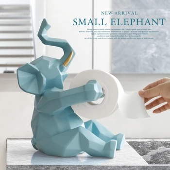 Animal estátua de Artesanato de Papel Higiênico Titular Mesa de sala de estar, escritório restaurante de suspensão de papel Elefante/veado estatueta de decoração de casa