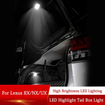 QHCP Carro porta Traseira Superior da Luz da Cauda Caixa Pequena Lâmpada do DIODO emissor de luz 1Pc+ABS Lexus 09-22RX/17-20NX/15-16NX/19-22UX Tronco de Iluminação de Alto brilho