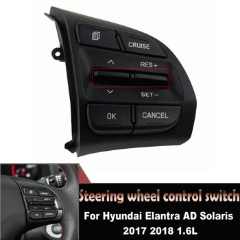 Para Hyundai Elantra ANÚNCIO Solaris 1.6 L 2017 2018 Carro Preto Controlo da velocidade de Cruzeiro Botões do Volante Interruptor de Auto Peças