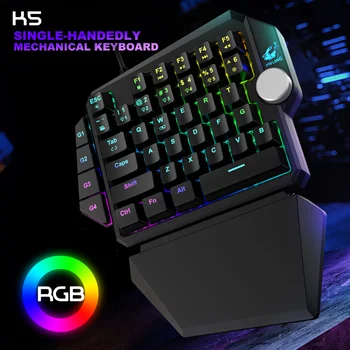K5 39 Teclas de RGB de Uma mão Mecânica de Jogo Teclado chave Azul teclas de macro programáveis Para PS4/XBOXONE/INTERRUPTOR de Jogos Gamer
