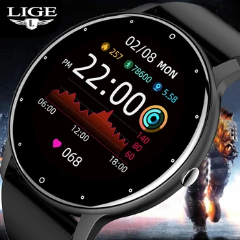 LIGE 2022 Moda Inteligente Assistir Homens de Fitness Pulseira de frequência Cardíaca Monitorização da Pressão Arterial Sports Tracker Smartwatch Presente para Mulheres