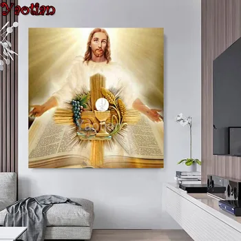 3D de Bordado de Diamante de Exibição Completa Religiosa Jesus Completa Praça de Pintura Com Diamantes Imagem De Strass Mosaico de Decoração de Casa