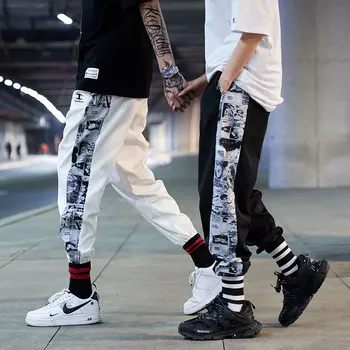 Corredores de Anime Impressão de Moletom para Homens 2021 Tendência de Moda com Roupas Casuais Adolescente Calças de Harém Harajuku coreano de Hip Hop e Streetwear