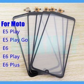 10Pcs/lot Vidro da Tela de Toque + OCA LCD Lente Externa Para Motorola Moto E6 E5 Jogar Ir E6 Além de Digitador do Painel Externo