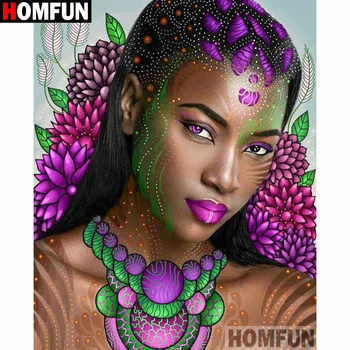HOMFUN Completo Quadrado/Redondo Broca 5D DIY Diamante Pintura Africano 
