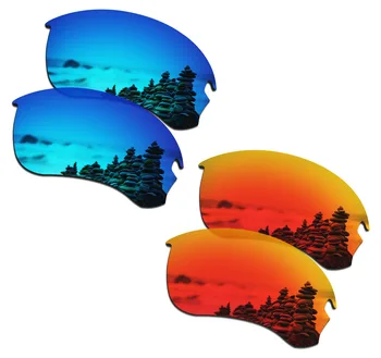 SmartVLT 2 Pares de Óculos Polarizados de Substituição de Lentes para Oakley Flak Projecto de Gelo Azul e Vermelho Fogo