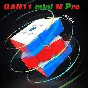 [Picube] GAN Mini-M Pro 3x3x3 Magnético Cubo GAN Mini 3x3 Velocidade Cubo Mágico Quebra-cabeça Cubo de Educação Profissional Brinquedos GAN CUBO