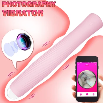 De Controle de aplicativo Vibrador Vibrador Inteligente de Aquecimento Masturbador Feminino HD 1080p Peeping Vagina Erótico Brinquedos Sexuais para o Casal