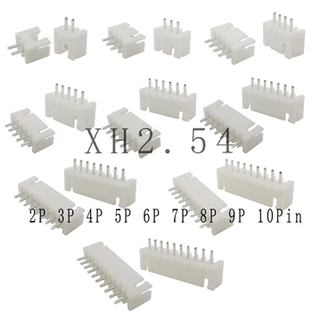 100Pieces XH 2.54 mm 2P/3/4/5/6/7/8/9/10 Pin Campo de 2,54 mm Terminal de caixa de Plástico Pin Header TJS Conector de Fios XH2.54 Kits DIY