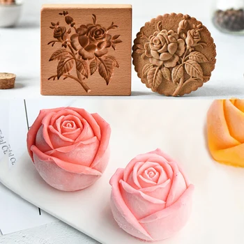 Cozinha em 3D Flor de Rosa Molde do Bolo do Silicone Fondant Molde Cupcake de Geléia de Doces de Chocolate, Decoração DIY Cozimento Ferramenta