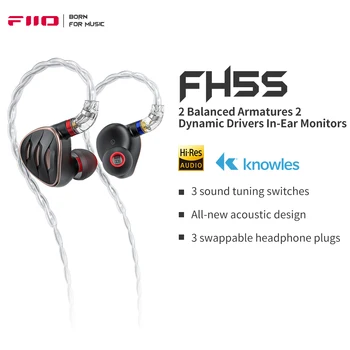 FiiO FH5s 2BA+2DD da em-Orelha Fones de ouvido/Fone de ouvido hi-fi de Som de Alta Fidelidade para Smartphones/PC