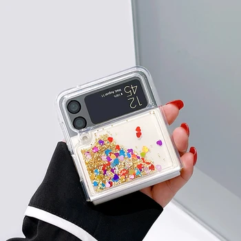 Para Samsung Z Flip 4 Caso 2022 Projeto Original Novo Telefone Capa para Samsung Galaxy Z Flip 4 5G Transparente Casos Flash de Perfuração