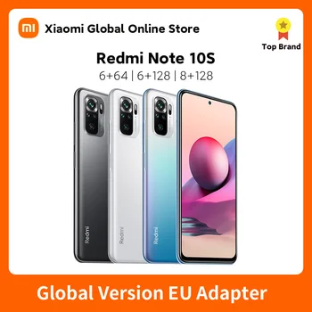 Xiaomi Redmi Nota 10S Versão Global 6+64/128 8+128 Smartphone 64MP Quad Câmara Helio G95 AMOLED DotDisplay 33W Carga Rápida