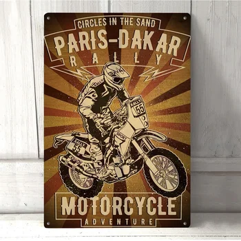 Rally Dakar 20X30Cm Metal Poster Retro Metal Estanho Sinais de Cartaz Para o Café-Bar Parede do Pub Decoração de Casa