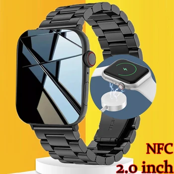 NFC IWO Smart Assistir Série 7 Smartwatch Homens, Mulheres, Esportes de Chamada Bluetooth Relógio sem Fios Custo de Fitness Tracker 2.0 Polegadas com Ecrã HD