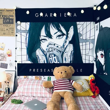Kawaii Decoração de Quarto de Anime Japonês Sala da Tapeçaria de Parede de bandeira de Pano de Fundo Bonito Boho Coreia do Adolescente de Quarto de Casa de Dormitório da Faculdade Essentials