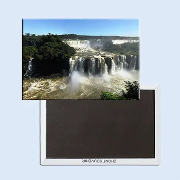 Recordações De Ímãs , As Cataratas Do Iguaçu - Brasil-Argentina Do Metal Do Retângulo De Ímã De Geladeira 5526 Turismo De Lembranças