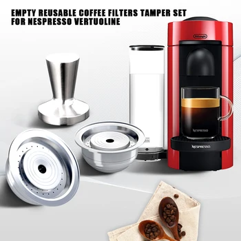 70 ML de café Nespresso Vertuo Reutilizables Cápsula Reutilizável de Aço Inoxidável Nespresso Vertuoline Café Copos Cafetera Filtro de Capsulas