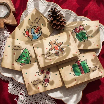 A Nova Safra Feliz Cartões De Natal Com Papel Kraft Envelope Adesivo De Ano Novo Bênção Mensagem De Dom Festivais Cartão