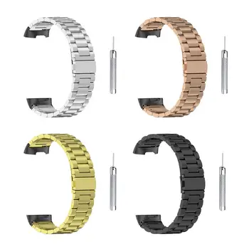 Banda De Aço Inoxidável Pulseira Para O Fitbit Carregar 5 Inteligente Pulseira Substituir Metal Três Esferas, Alça Para Fitbit Carregar 5 Smart Watch